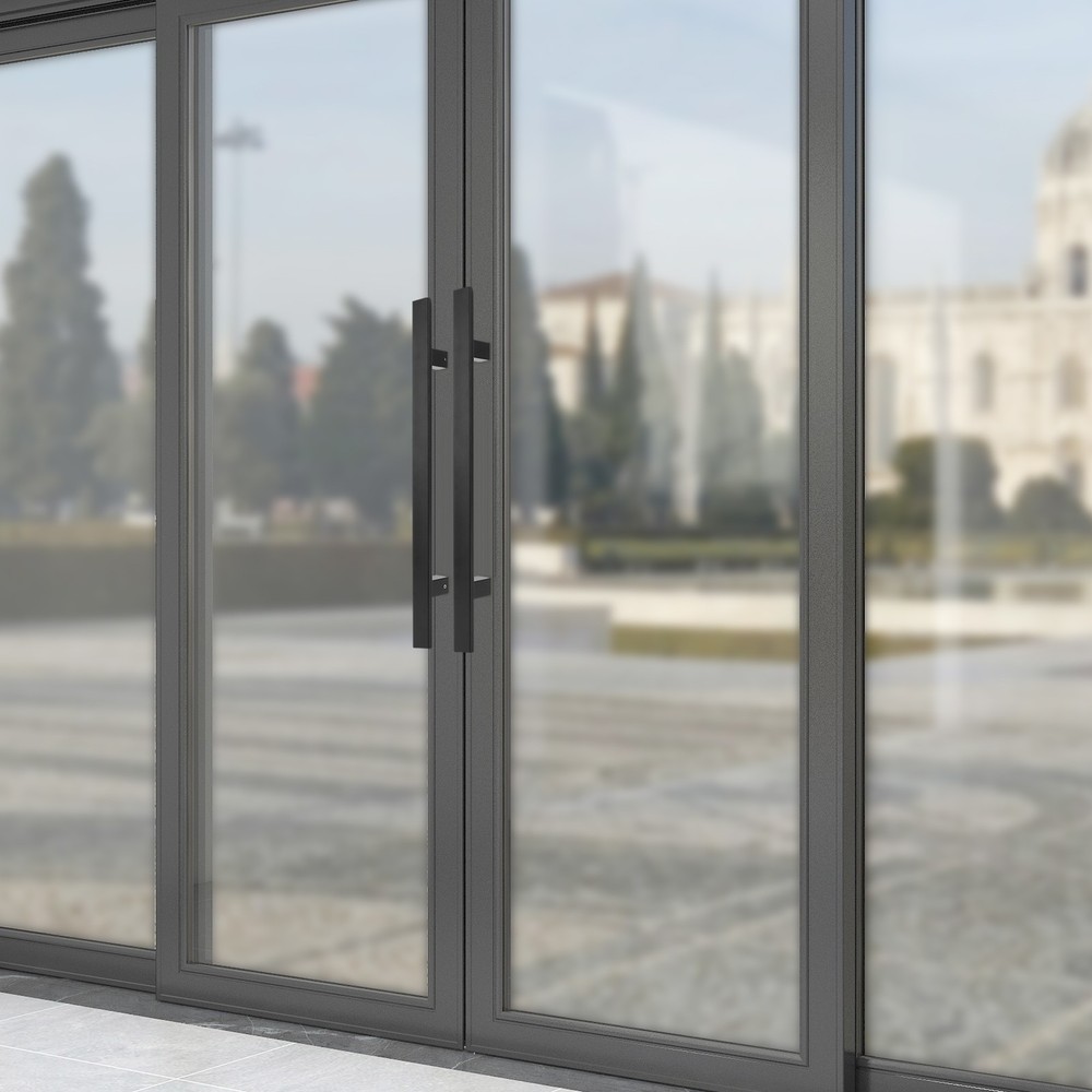 Stainless Steel Double Sided Push Pull Door Handle, H-shaped Door Pull Handle