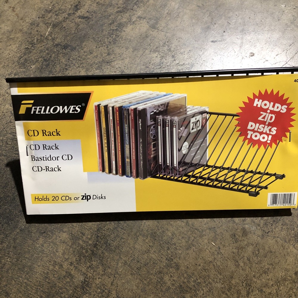 CD Wire Rack-20 Capacity Black Wire-horizontalstorage