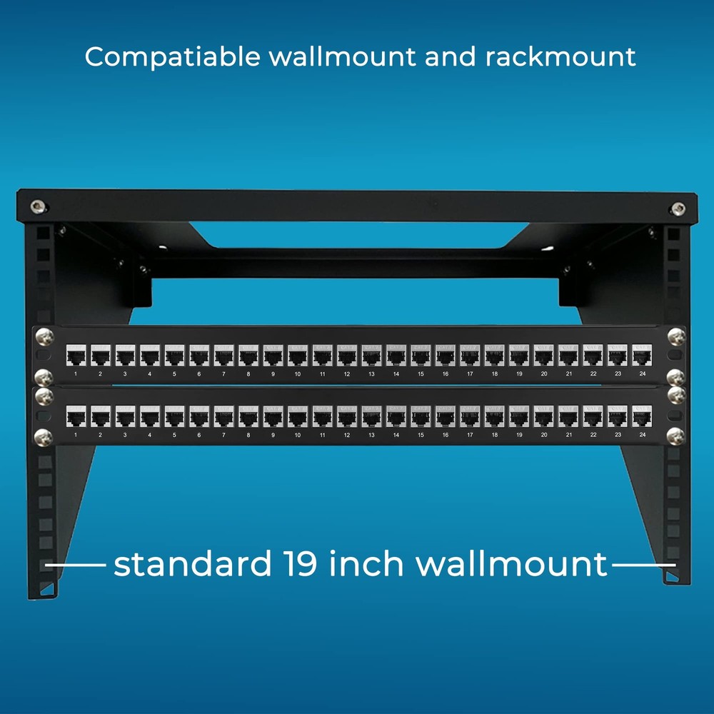 Rapink Patch Panel 24 Port Cat7 with Inline Keystone 10G Support, Coupler Pat...