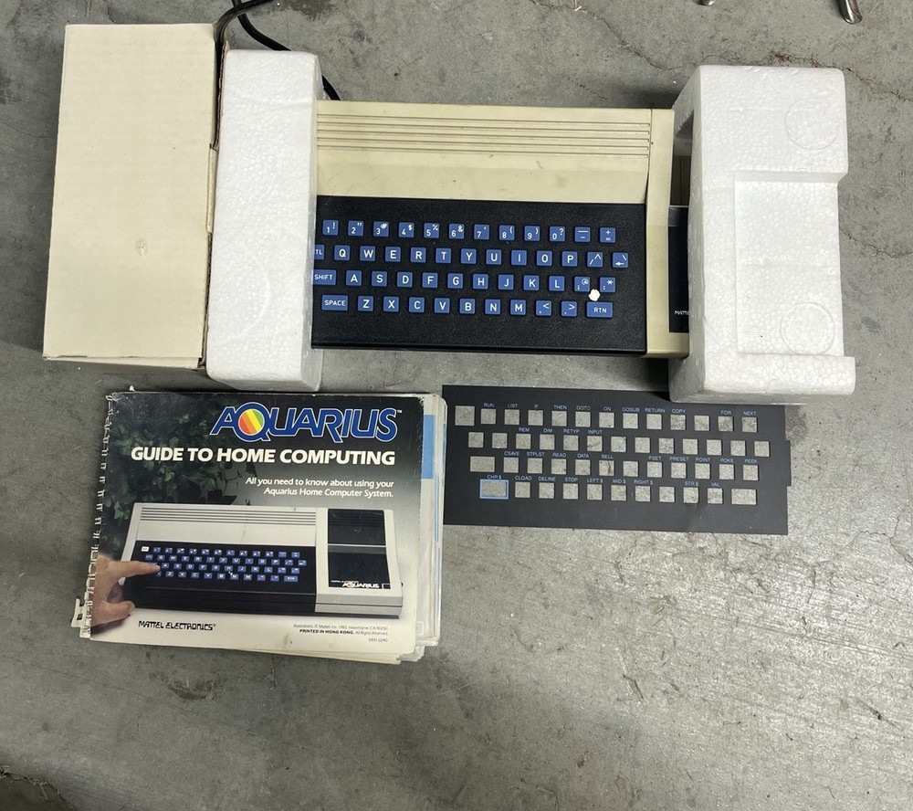 Aquarius Computer System Mattel 1983 #5931 UNTESTED Box Inserts Manual + MORE