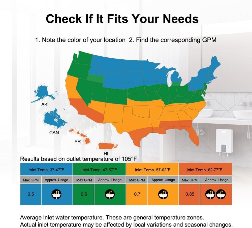 Mini Tankless Water Heater Electric 120V 4500W Point of Use for Sink Faucet CSA