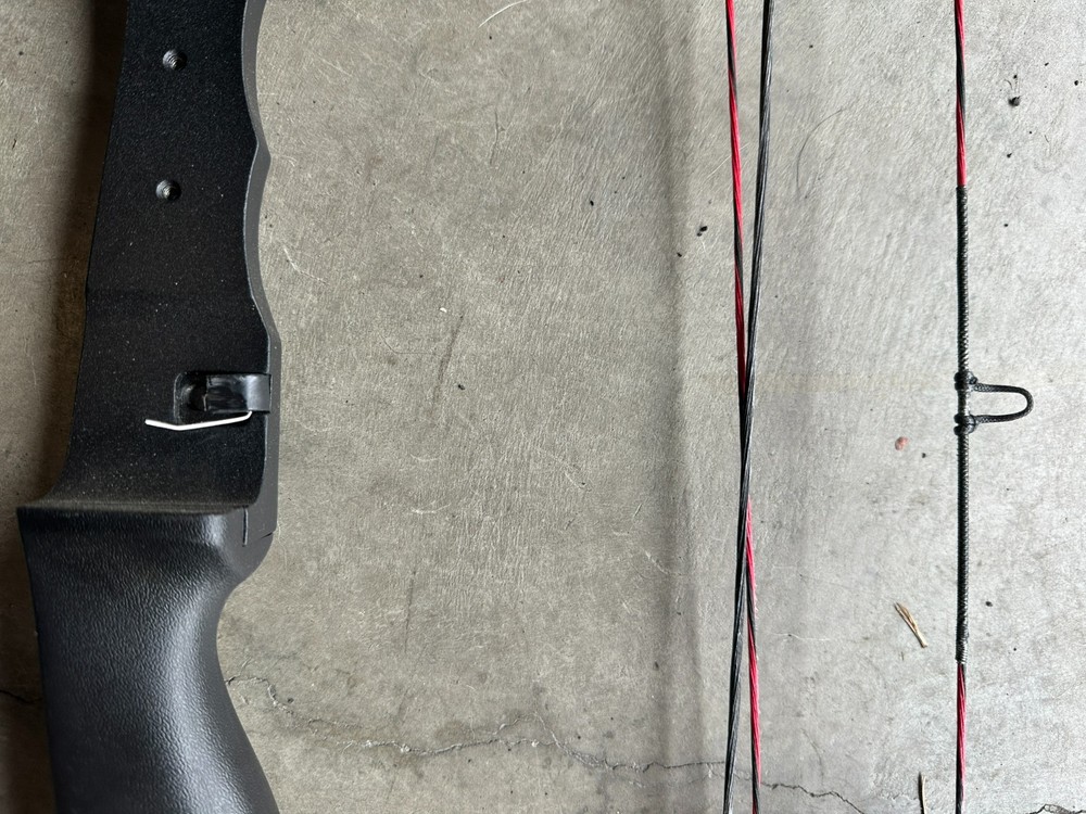 Matthews Genesis bow black riser, red wheels has D Loop installed