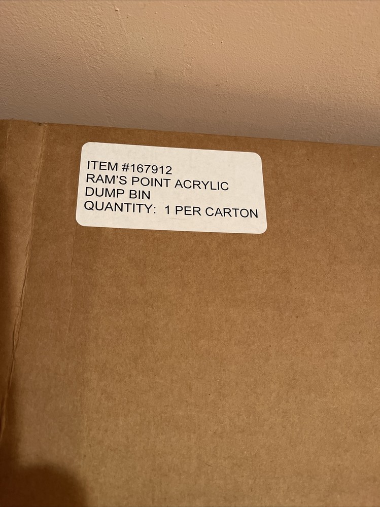 Romana Acrylic Dump Bin,display,Clear ,14x8x6x8”,new In Original Package