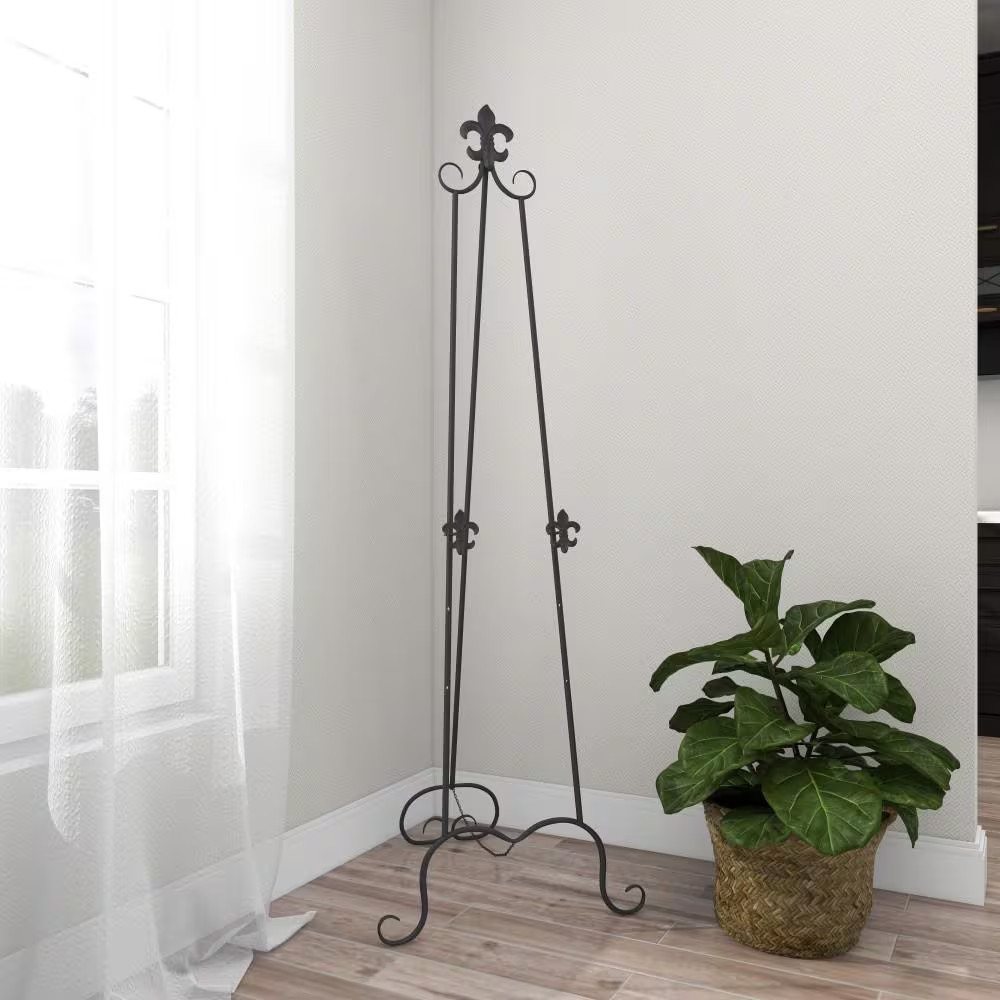 Black Metal Extra Large Free Standing Adjustable Display Stand Scroll Easel with