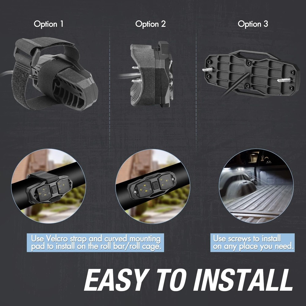 Universal 12V LED Dome Light for UTV Roll Bar, Interior & Map Lighting