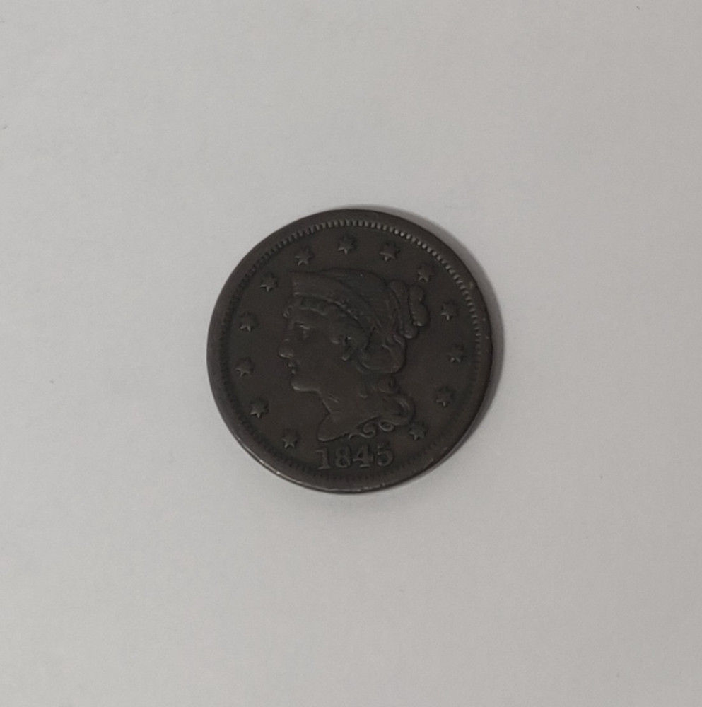 1845 BRAIDED HAIR LARGE CENT