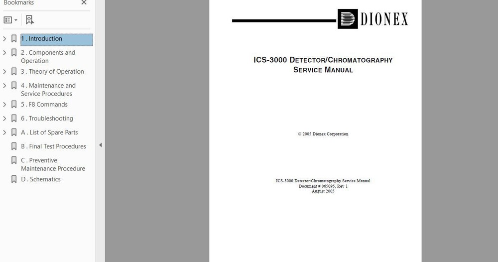 Dionex 3000-DC Service Manual