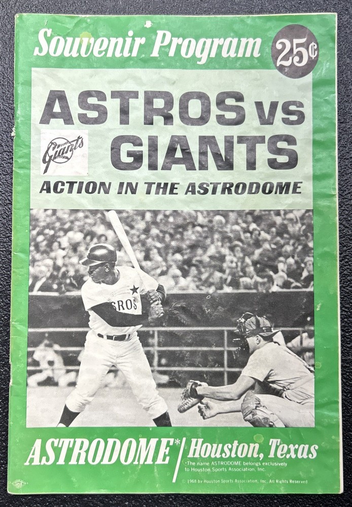 1968 Astros VS. Giants Souvenir Program
