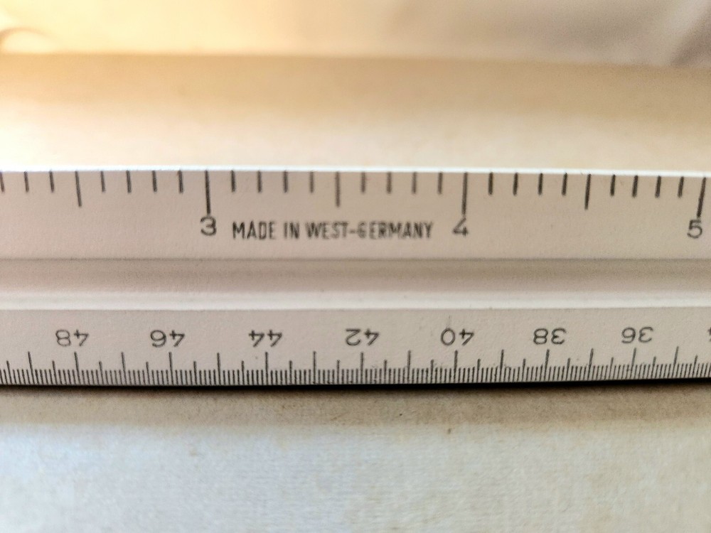 Vintage ALVIN No.111 U. S. ST'D Triangular Engineering Scale Ruler (1) Hardwood