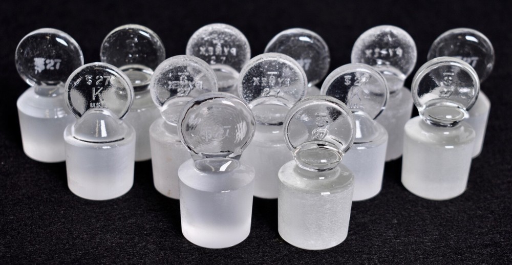 13 Count Kontes Pyrex #27 Penny Head Glass Stoppers