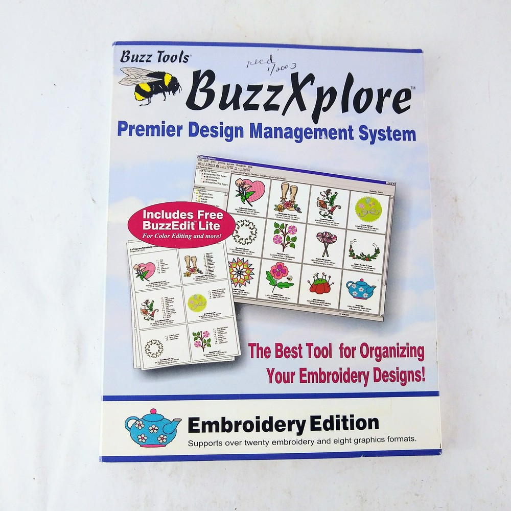 Buzz Tools BuzzXplore 1.0 Embroidery Edition w/ Serial # for Windows 98 95 NT ME