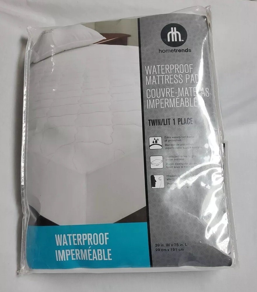 Home Trends Twin Waterproof Mattress Pad~new