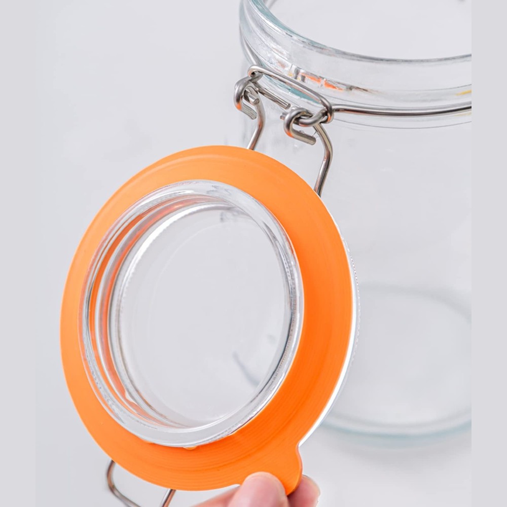 12 Pack Replacement Rubber Gaskets for Glass Jars, MaehSab Airtight Orange