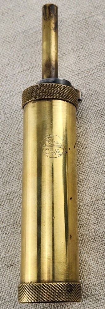CVA Black Powder Flask Dispenser Brass Italy Muzzleloader Priming Powder EMPTY
