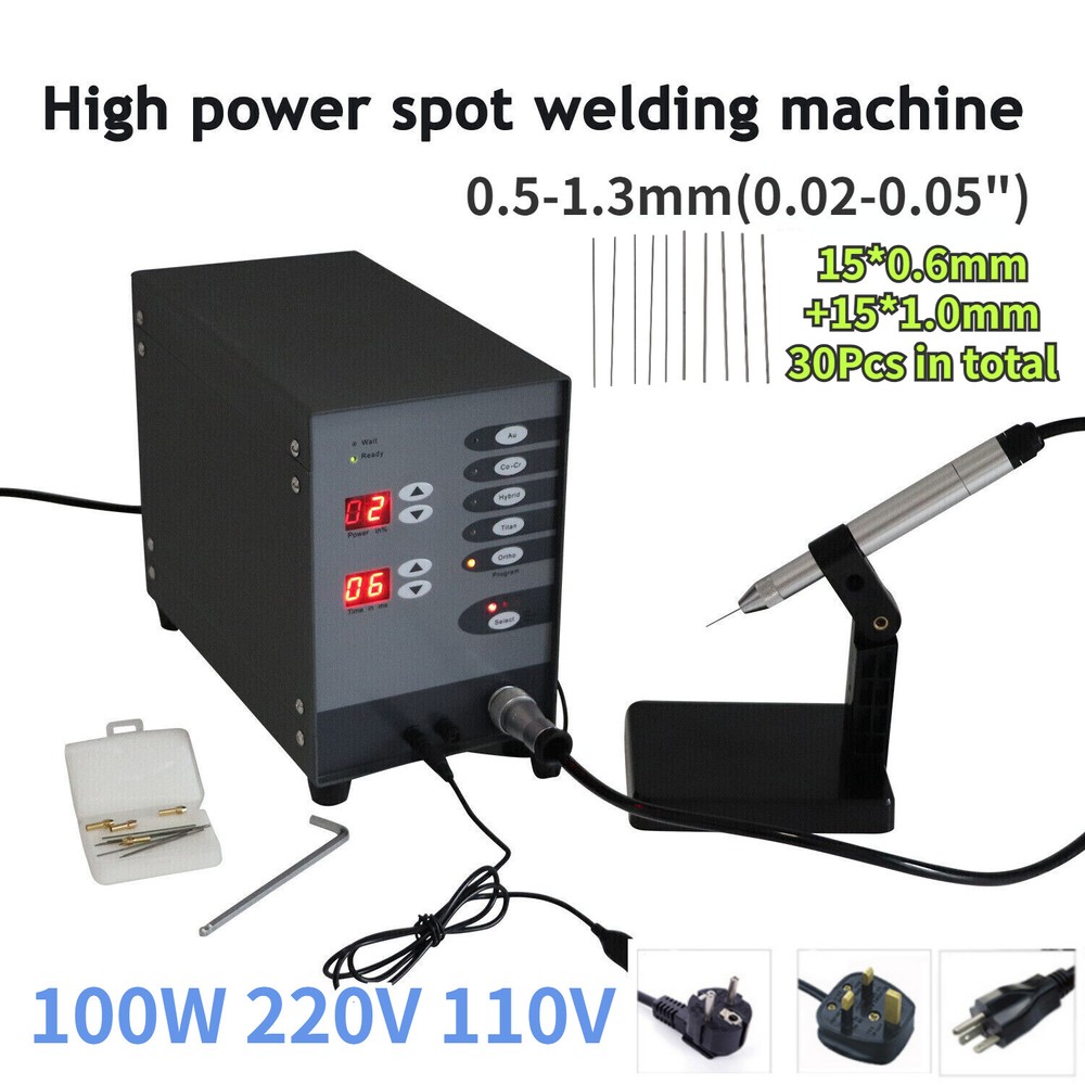 220/110V 100W Automatic Pulse Argon Welding Machine Spot Welder +30pcs Needle