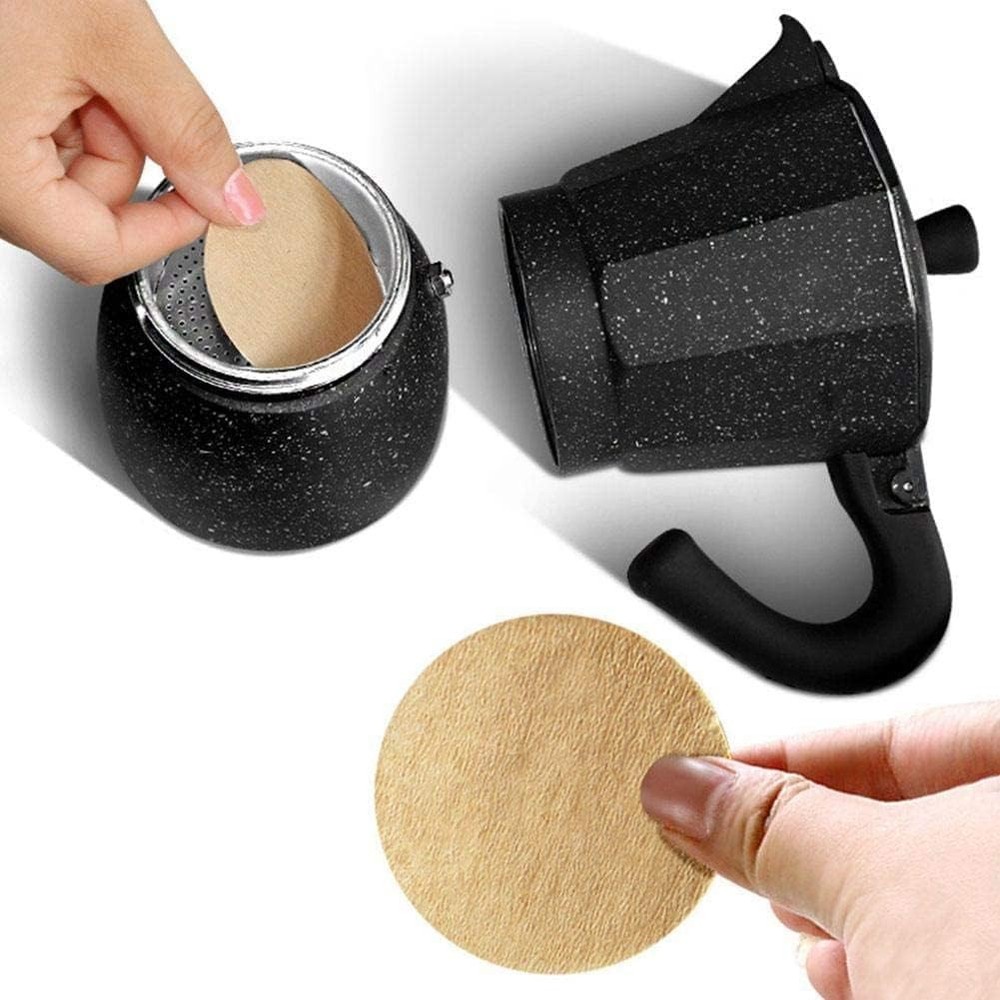 No.6 Coffee Filter Moka Pot Paper, 100 Pcs