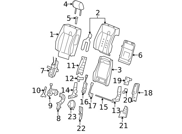 Genuine GM Light Titanium Front Seat Head Restraint 20914681