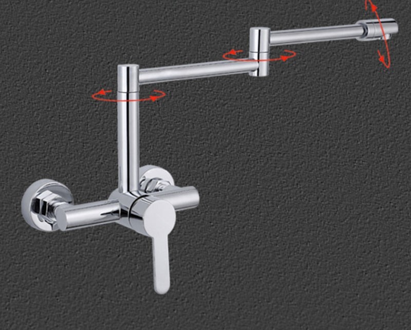TECHTONGDA 1 PC 20in Universal Copper Core Double Joint Faucet Wall Mounted