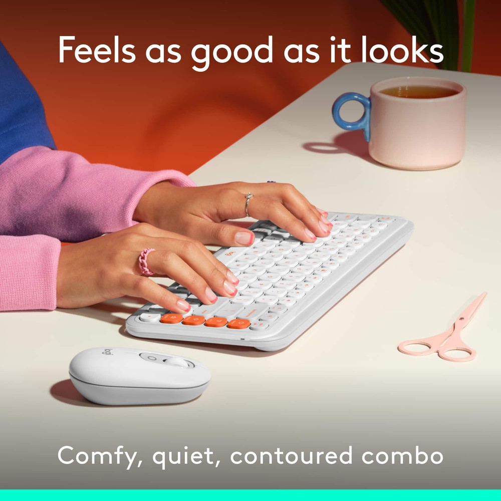 Logitech - POP ICON COMBO Compact TKL Bluetooth Keyboard and Mouse Bundle wit...