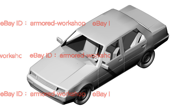 3D Printed 1/72 Corolla AE80 sedan Unpainted