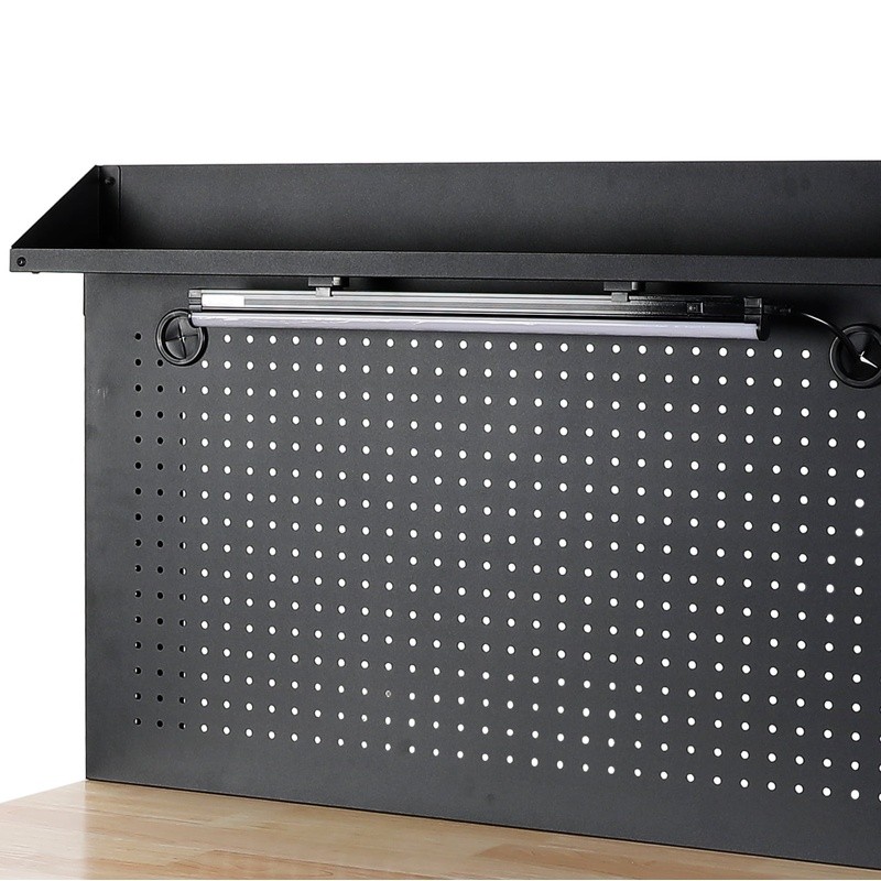 36 Inch Heavy Duty Workbench W/ Pegboard LED Light Garage Workshop Storage New