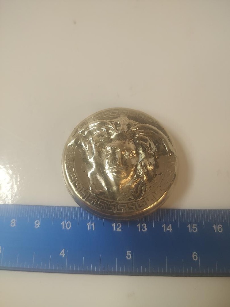 Handmade Solid Brass Medusa round 4.8 OZ