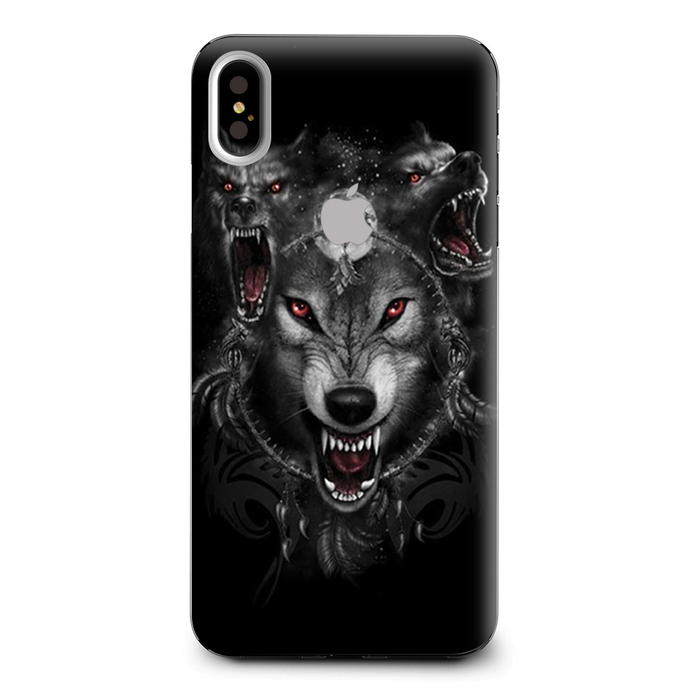 Skins Decal Wrap for Apple iPhone XS Max Angry Wolves Pack Howling