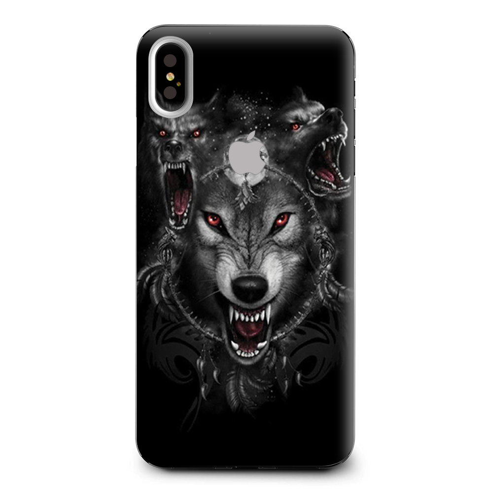 Skins Decal Wrap for Apple iPhone XS Max Angry Wolves Pack Howling