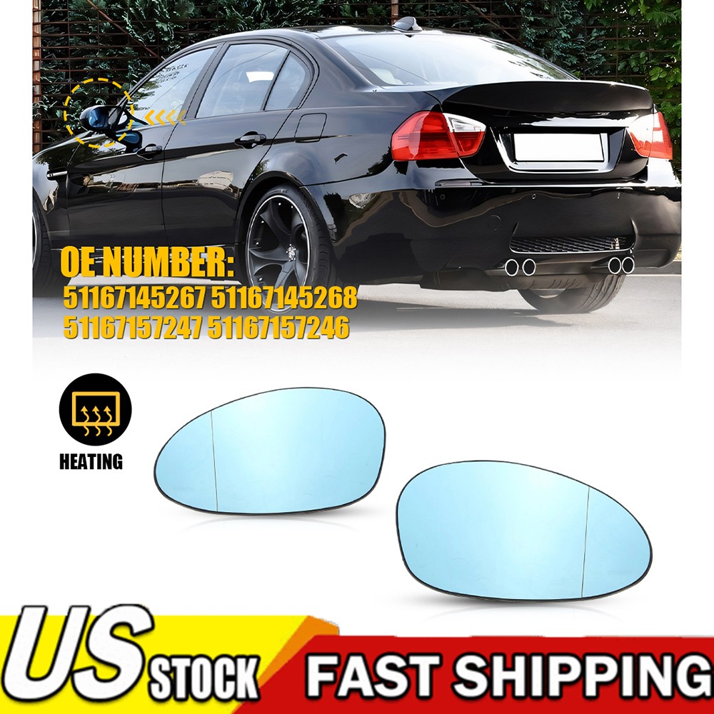 Blue LH RH Side View Mirror Glass for BMW E46 M3 E90/E91/E92/E93 E81/E82/E87/E88