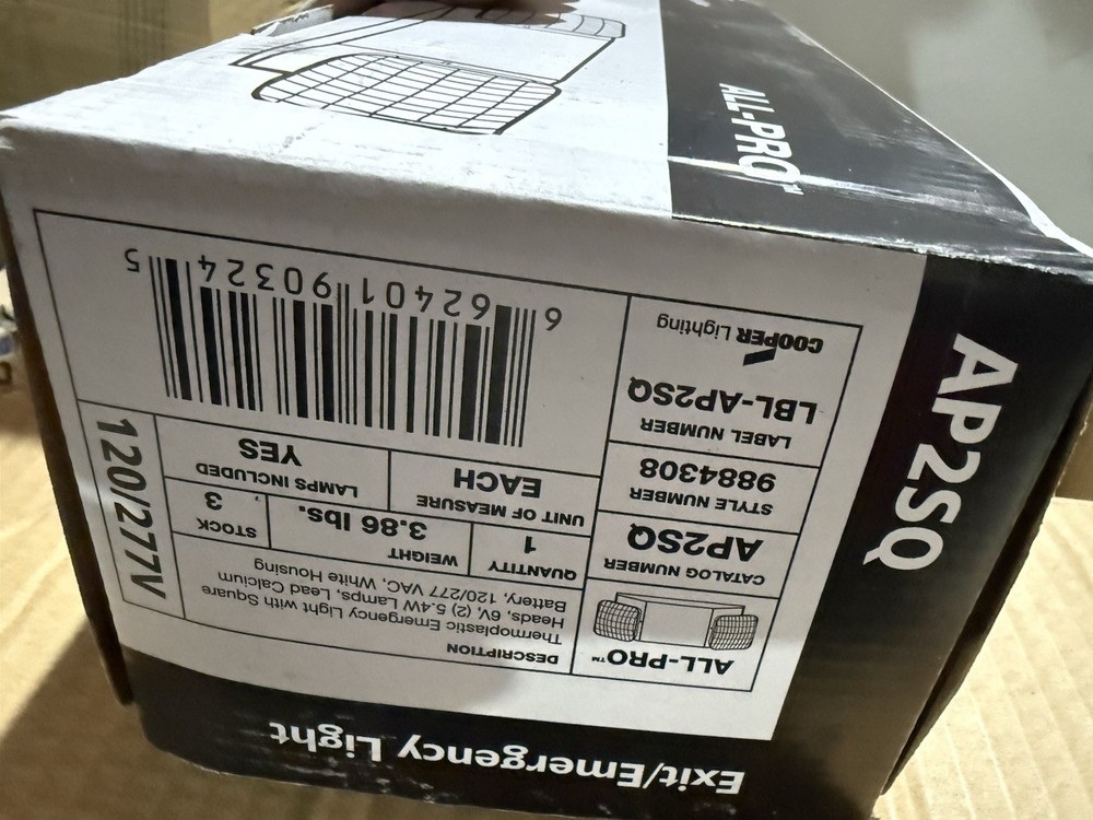 Cooper Lighting APEL ALL-PRO Thermoplastic Emergency Light 120/277V