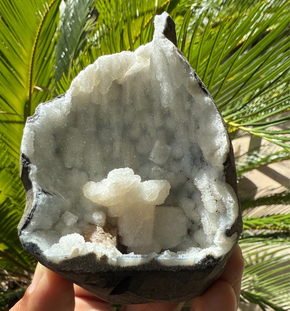 302 grams coated CALCITE On White CHALCEDONY