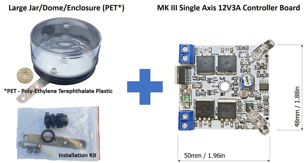 MKIII 12V DIY Single Axis PV Panel Sun Tracking Analog Control Board + Enclosure