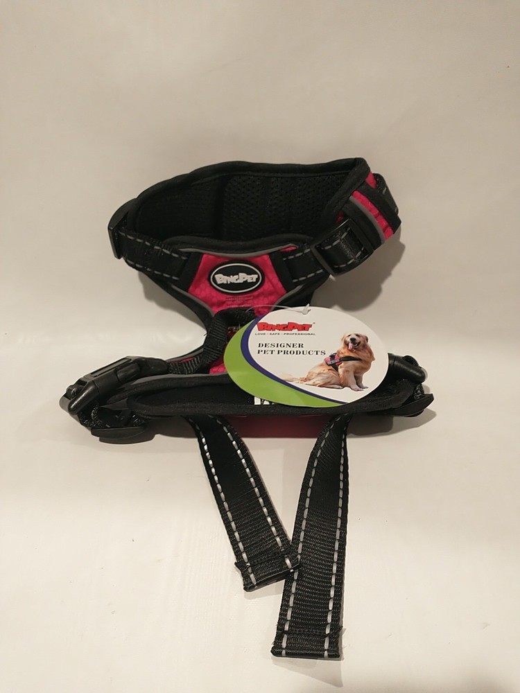 Bingpet Ba5042 pink Size Medium Reflective Adjustable Dog Soft Harness