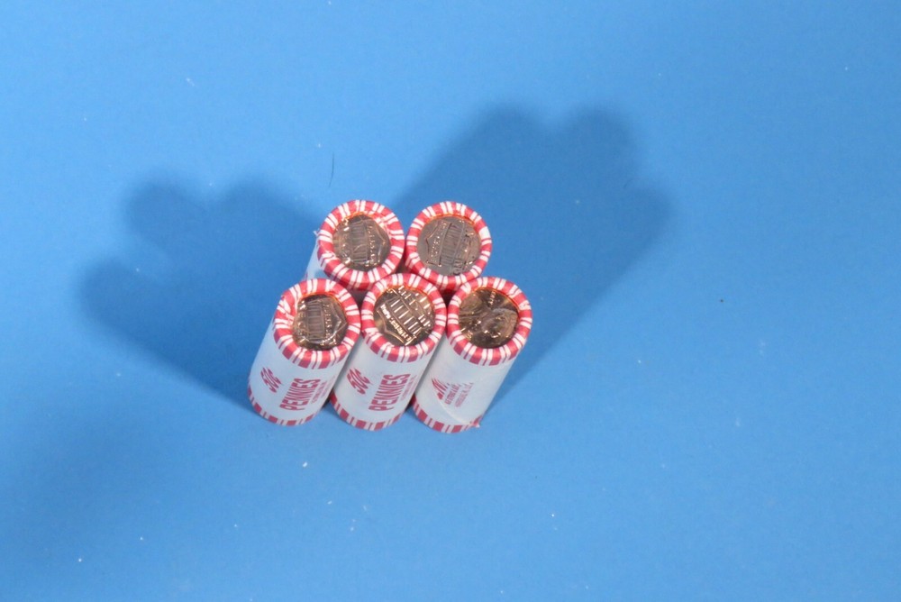 US Mint 2010 5 Rolls Shield Penny Brilliant Uncirculated BU First Year Issue New