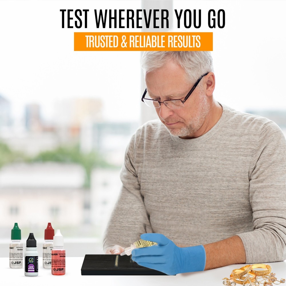 12 Bottles 18K Gold Testing Solution Gold Testing Acids Check Authenticity JSP