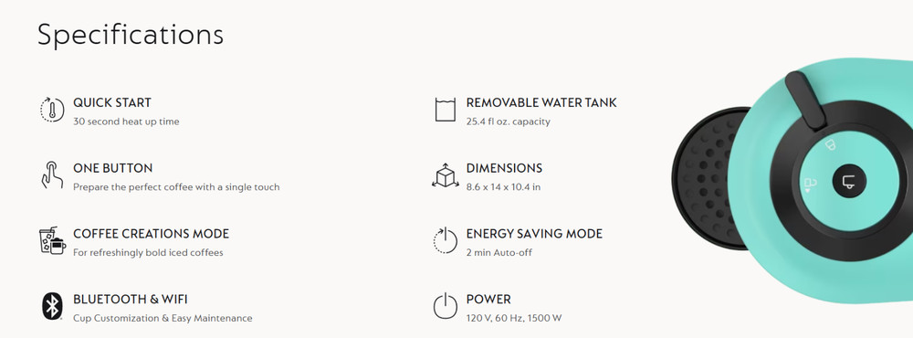 Vertuo Pop+ Aqua Mint, Coffee & Espresso Maker