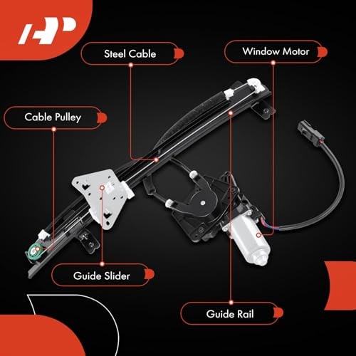 Dodge Front Driver Side Power Window Regulator with Motor Replacement