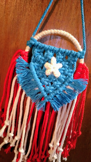 Cotton Macrame Puerto Rico Flag