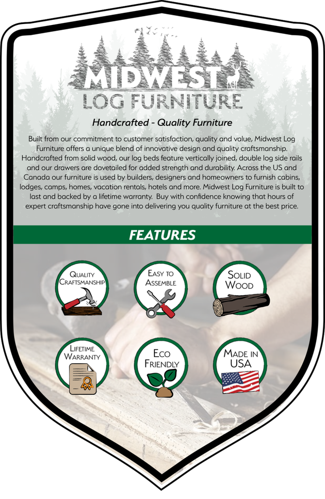 Torched Cedar Log Headboard [California King] - Burnt/Solid Wood/Amish Made