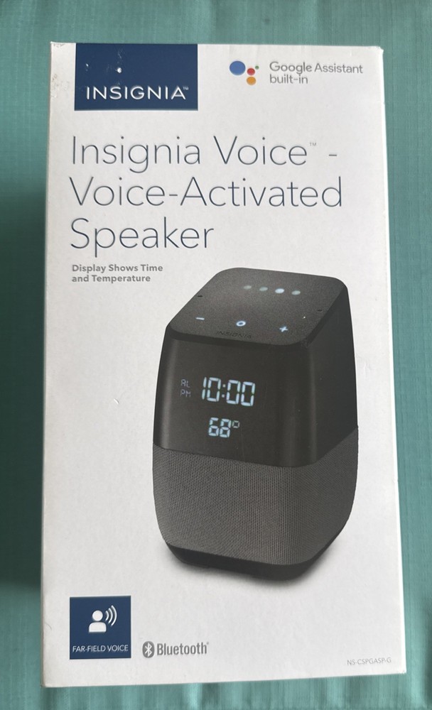 Insignia Voice Smart Bluetooth Speaker with Google Assistant Black NEW