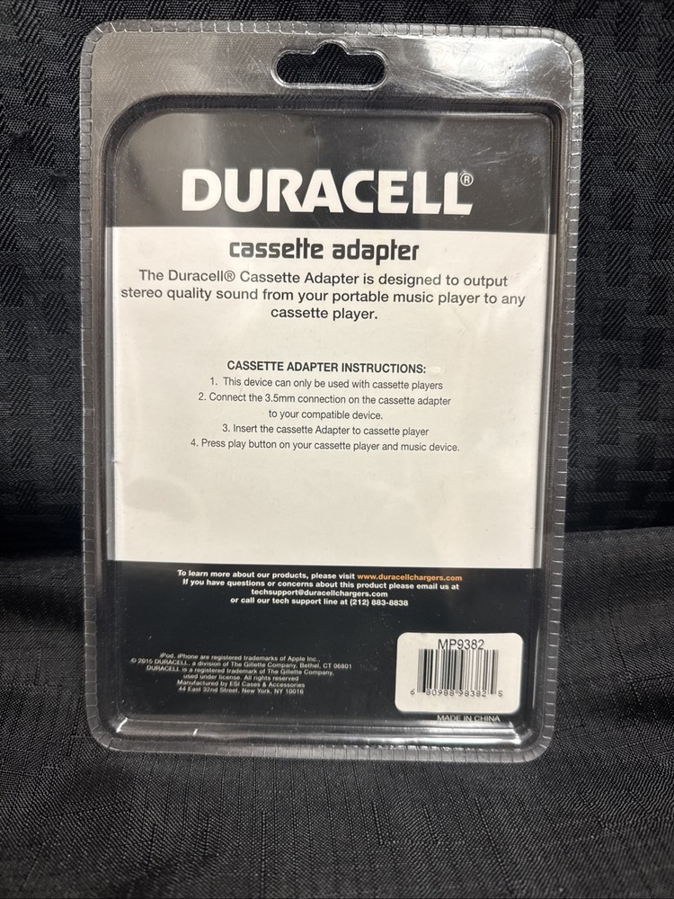 DURACELL CASSETT ADAPTER MODEL DU7116✨