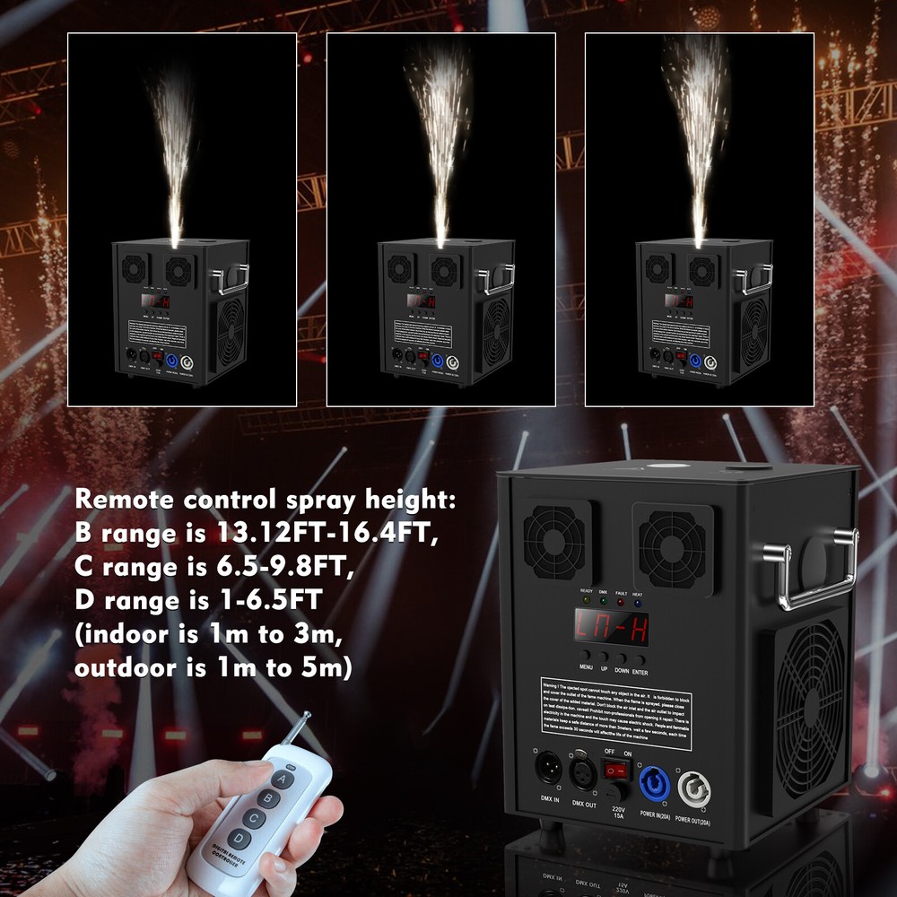 Large 700W Cold Spark Machine Firework Stage Effect DJ Event Party Wedding+Case