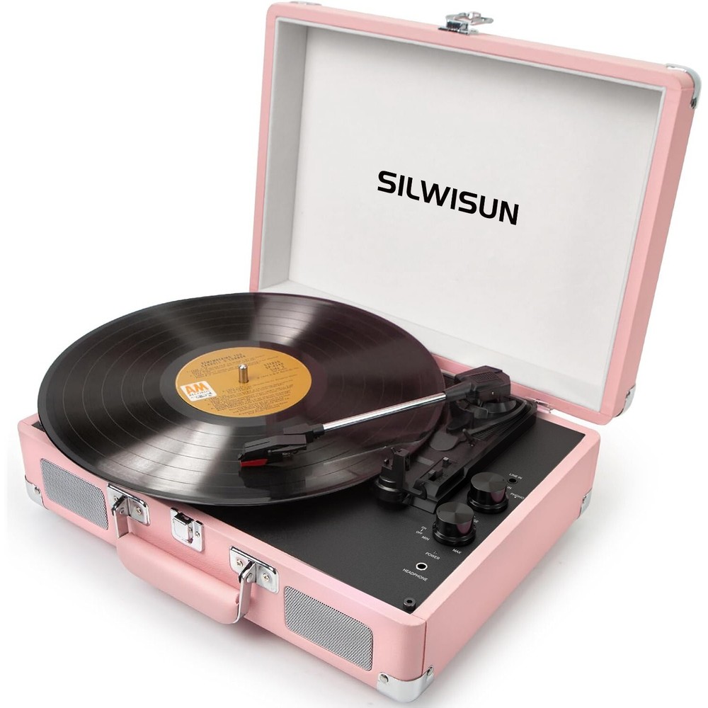 Portable Record Player 3-Speed Turntable Vintage Suitcase with Bluetooth