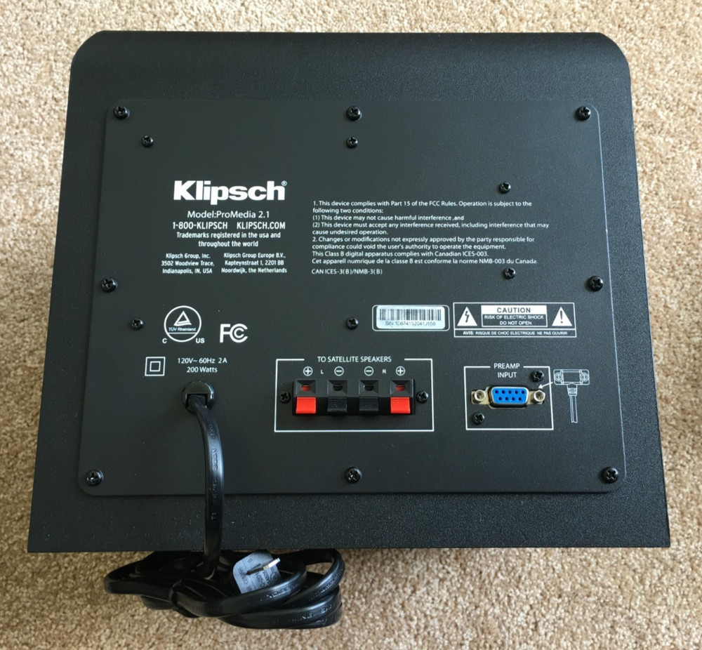 Klipsch ProMedia 2.1 THX® Computer Speaker System w/Subwoofer, Volume Controller