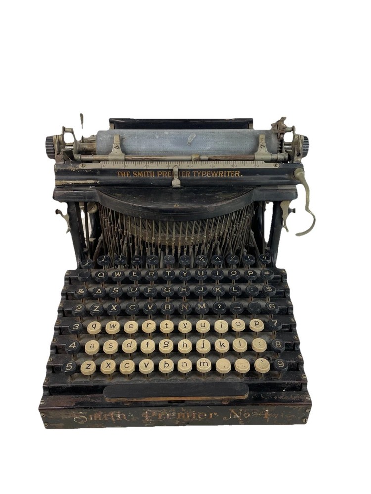 1890s Antique Smith Premier No 4 Typewriter, Works with issues. DISPLAY ITEM