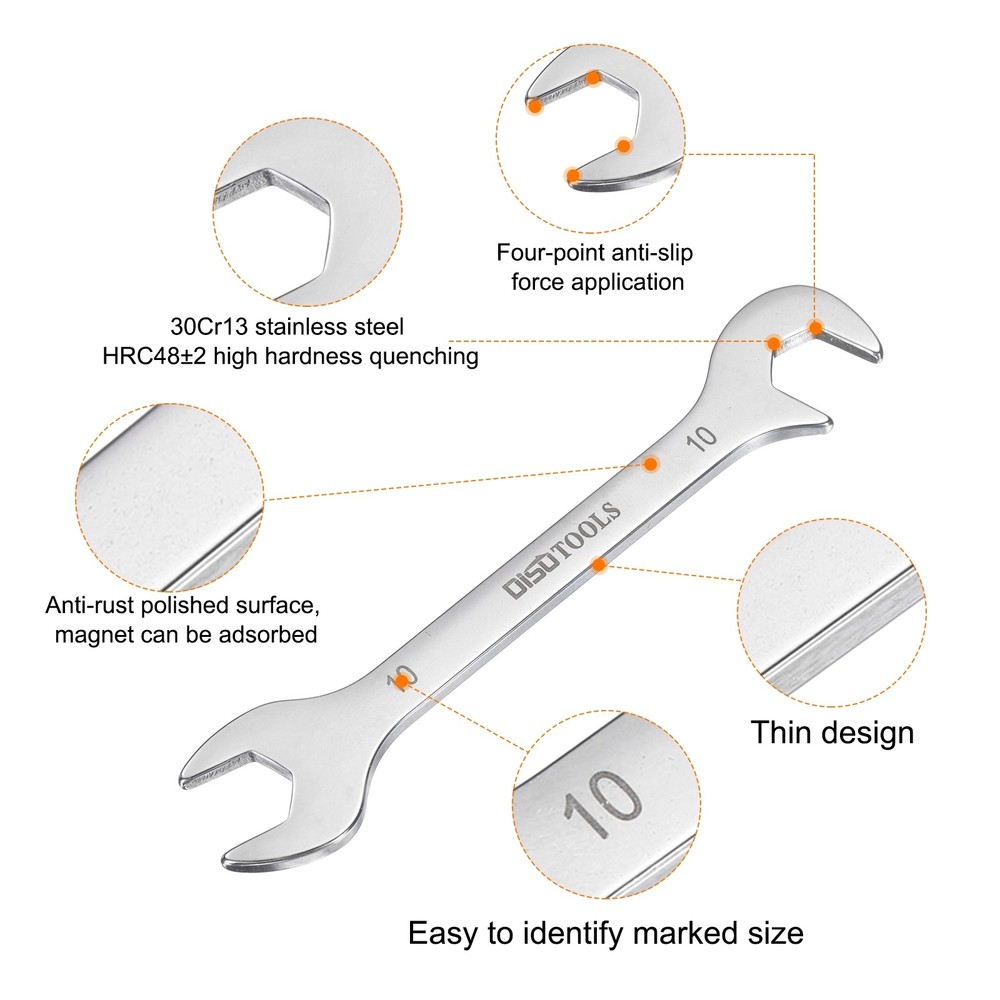 10mm Super-Thin Open End Wrench Metric Double Open-End