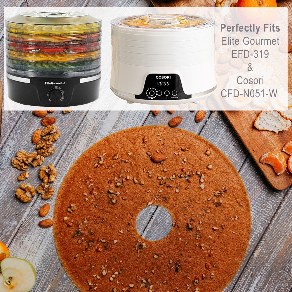 5 Fruit Leather Silicone Dehydrator Sheets with EDGES fits Elite Gourmet