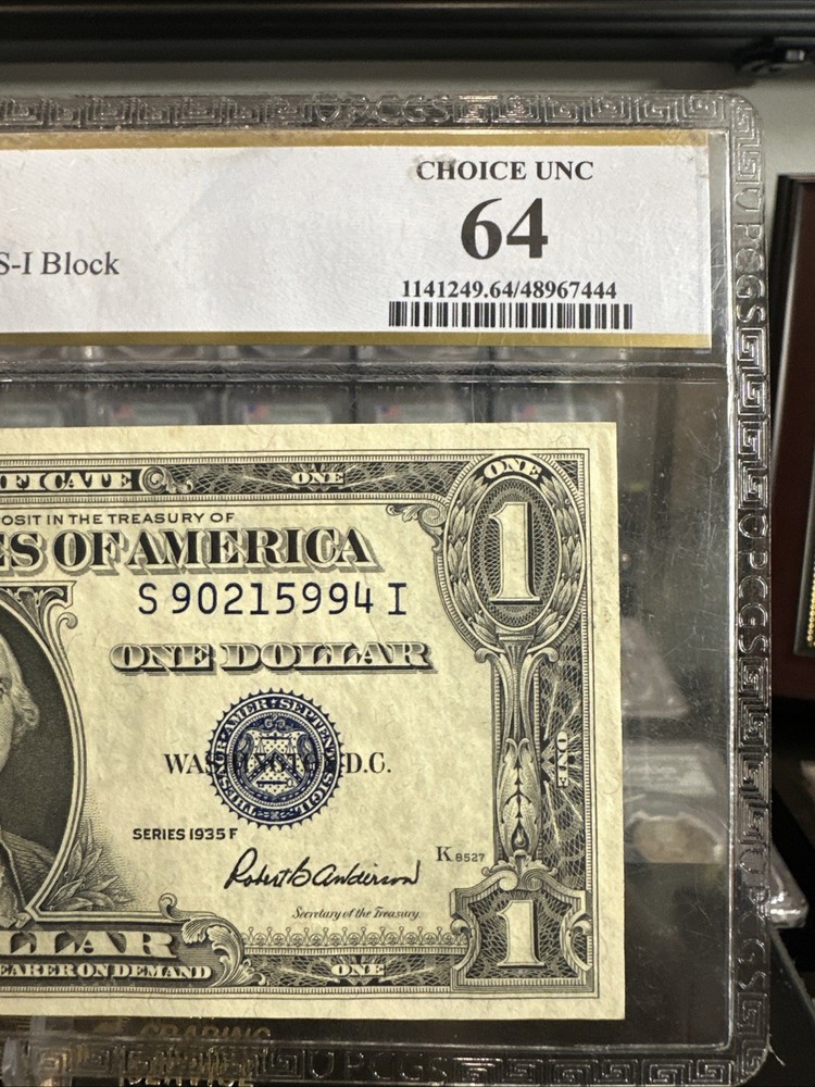 Fr.1615 1935F $1 Silver Certificate, PCGS 64 CHOICE UNC
