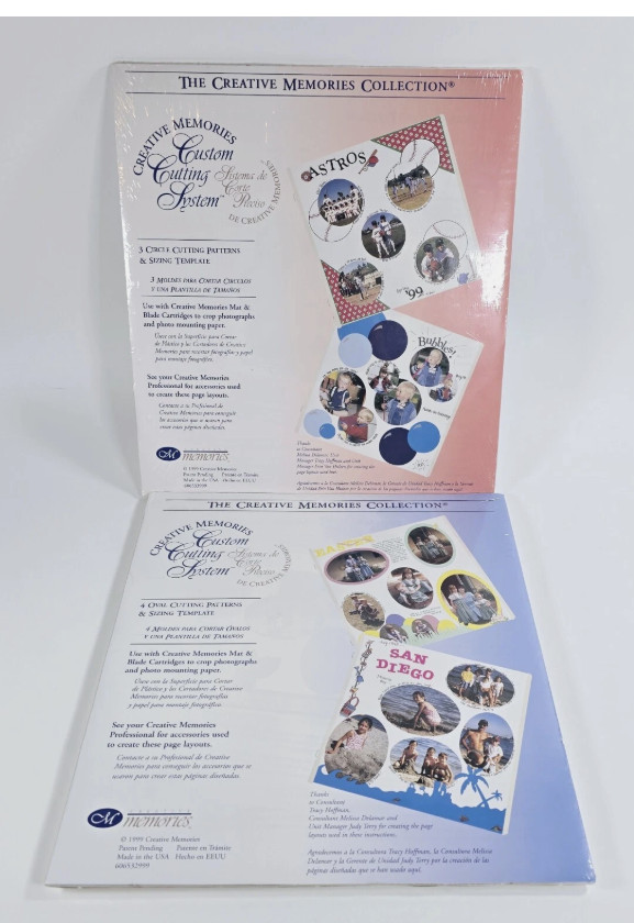 NEW Creative Memories Custom Cutting System Patterns Templates Circles & Ovals