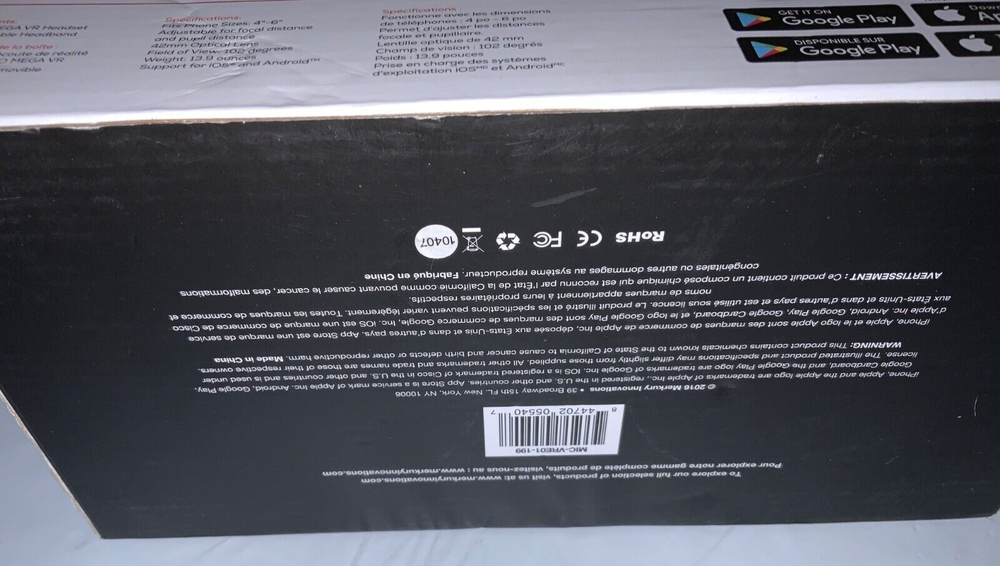 EVO MEGA VR WIRELESS VIRTUAL REALITY HEADSET for iOS, ANDROID